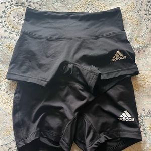 Set (2) adidas spandex shorts. Compression shorts. Workout shorts